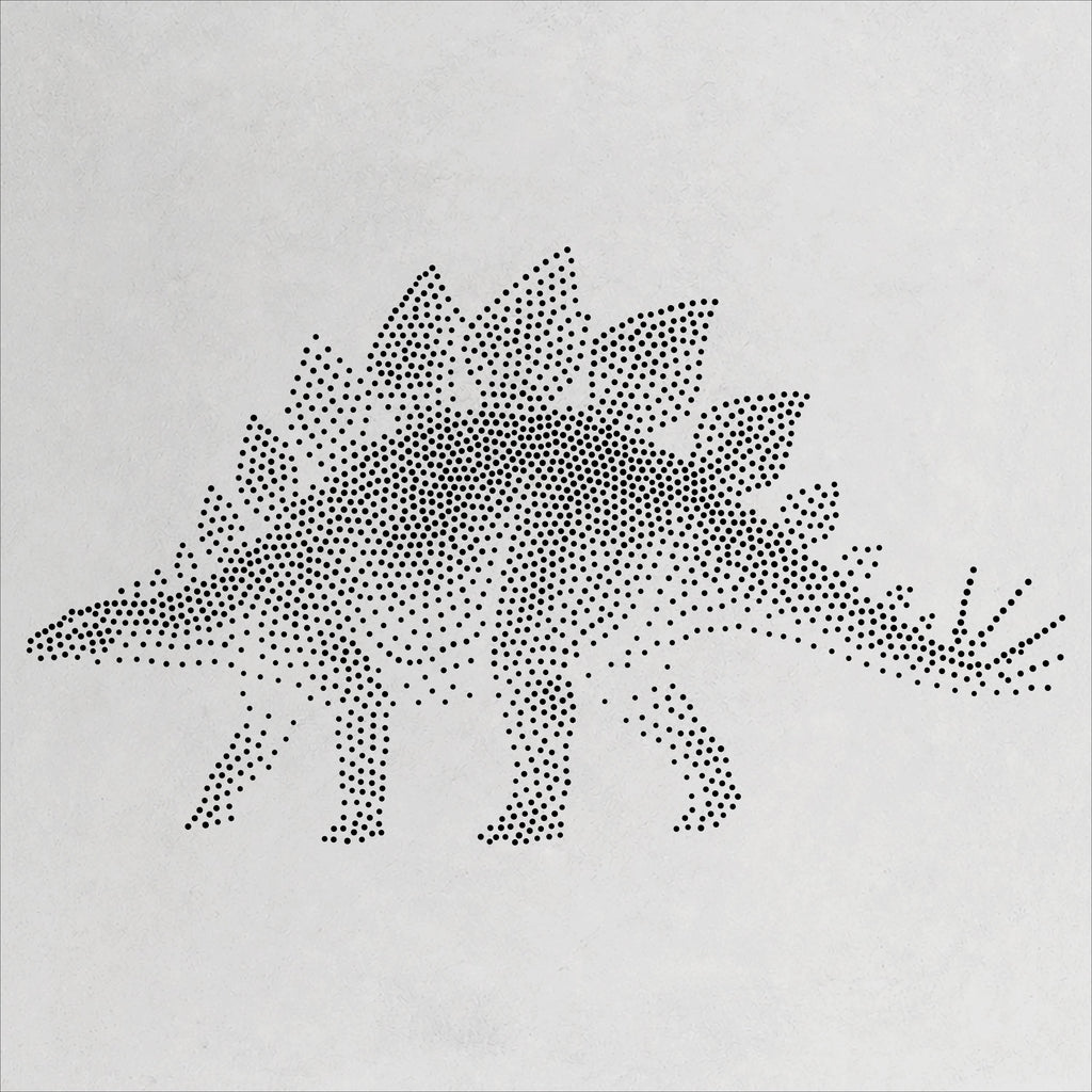 Stegosaurus Dinosaur Stencil | Realistic Mylar Stipple Wall Art, Crafts (Large - 300mm / 12" approx)