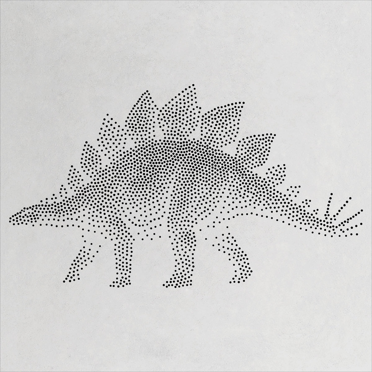 Stegosaurus Dinosaur Stencil | Realistic Mylar Stipple Wall Art, Crafts (Large - 300mm / 12" approx)