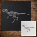 Velociraptor Dinosaur Stencil reusable Mylar stencil, 300 x 300 mm