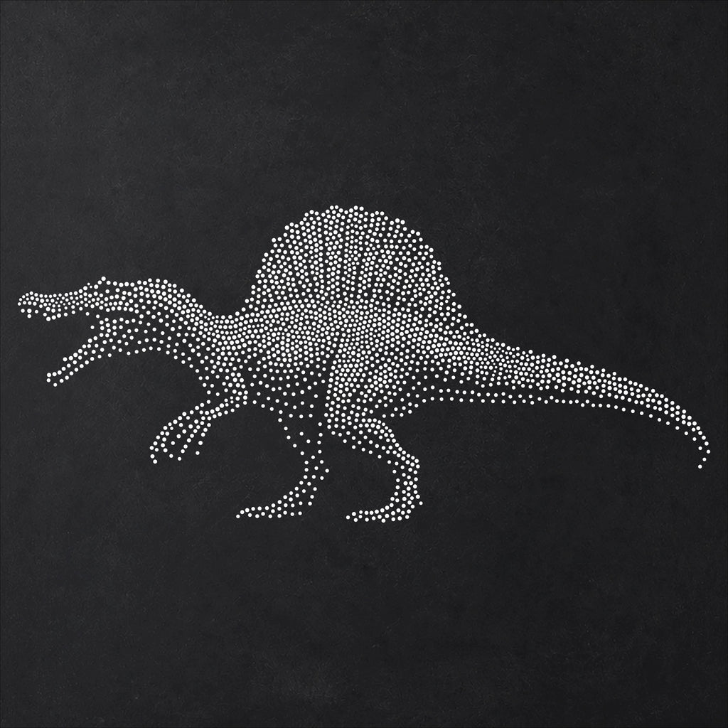 Spinosaurus Dinosaur Stencil | Realistic Mylar Stipple Wall Art, Crafts (Large - 300mm / 12" approx)