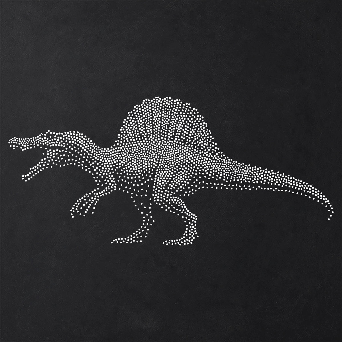 Spinosaurus Dinosaur Stencil | Realistic Mylar Stipple Wall Art, Crafts (Large - 300mm / 12" approx)