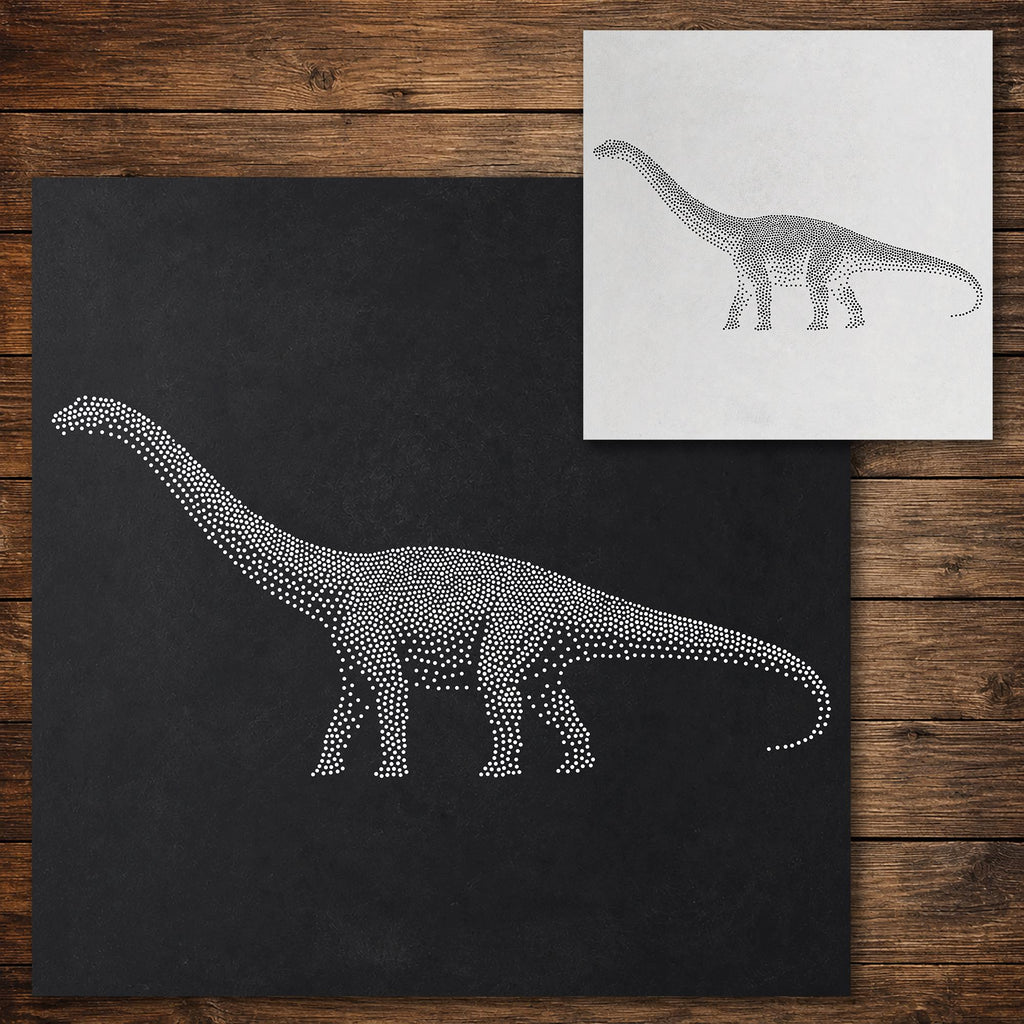Diplodocus Dinosaur Stencil reusable Mylar stencil, 300 x 300 mm