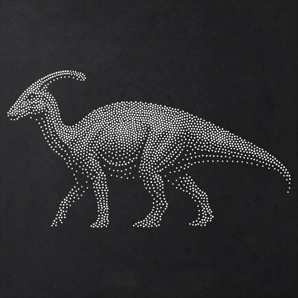 Parasaurolophus Dinosaur Stencil | Realistic Mylar Stipple Wall Art, Crafts (Large - 300mm / 12" approx)