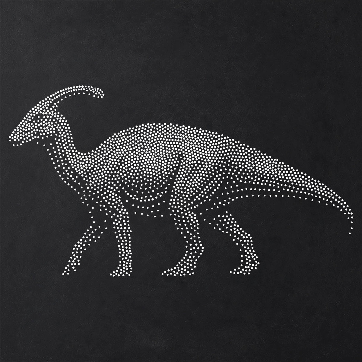 Parasaurolophus Dinosaur Stencil | Realistic Mylar Stipple Wall Art, Crafts (Large - 300mm / 12" approx)