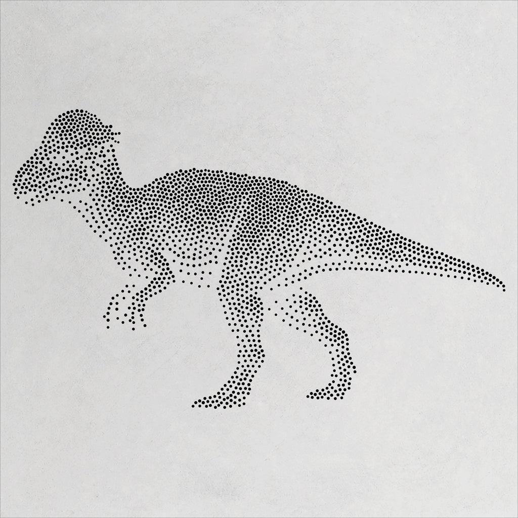 Pachycephalosaurus Dinosaur Stencil | Realistic Mylar Stipple Wall Art, Crafts (Large - 300mm / 12" approx)