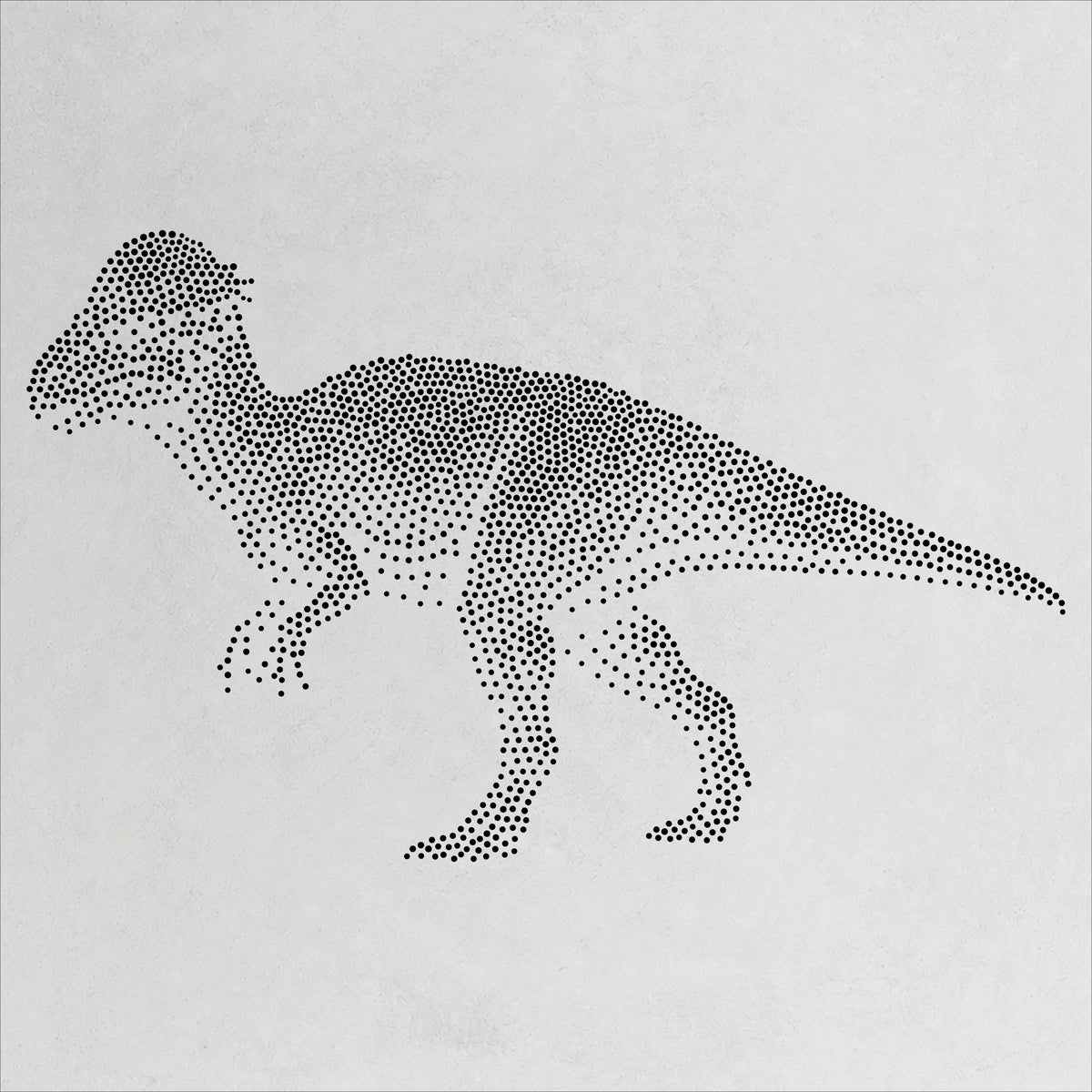 Pachycephalosaurus Dinosaur Stencil | Realistic Mylar Stipple Wall Art, Crafts (Large - 300mm / 12" approx)
