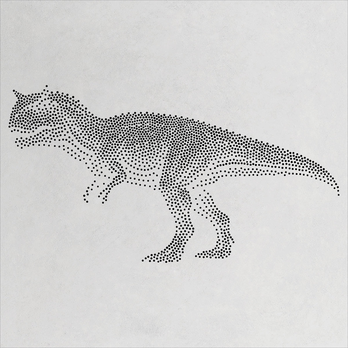 Carnotaurus Dinosaur Stencil | Realistic Mylar Stipple Wall Art, Crafts (Large - 300mm / 12" approx)