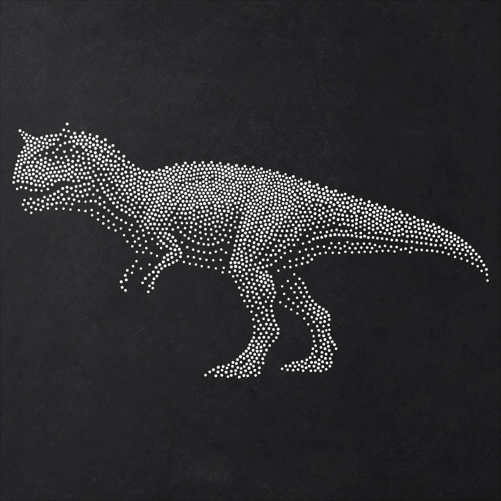 Carnotaurus Dinosaur Stencil | Realistic Mylar Stipple Wall Art, Crafts (Large - 300mm / 12" approx)
