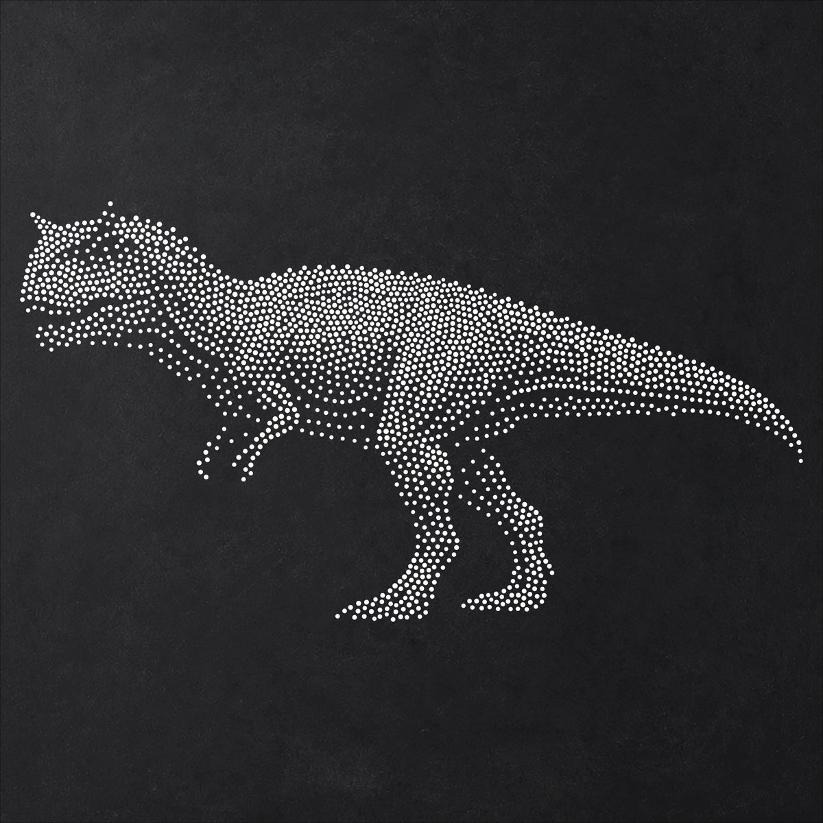 Carnotaurus Dinosaur Stencil | Realistic Mylar Stipple Wall Art, Crafts (Large - 300mm / 12" approx)