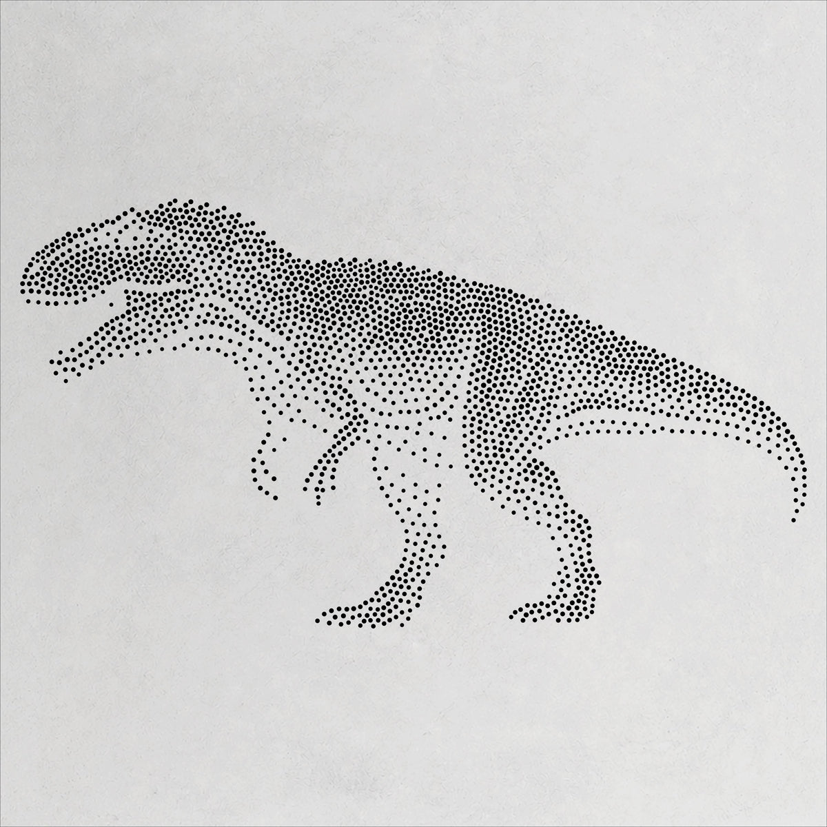 Giganotosaurus Dinosaur Stencil | Realistic Mylar Stipple Wall Art, Crafts (Large - 300mm / 12" approx)