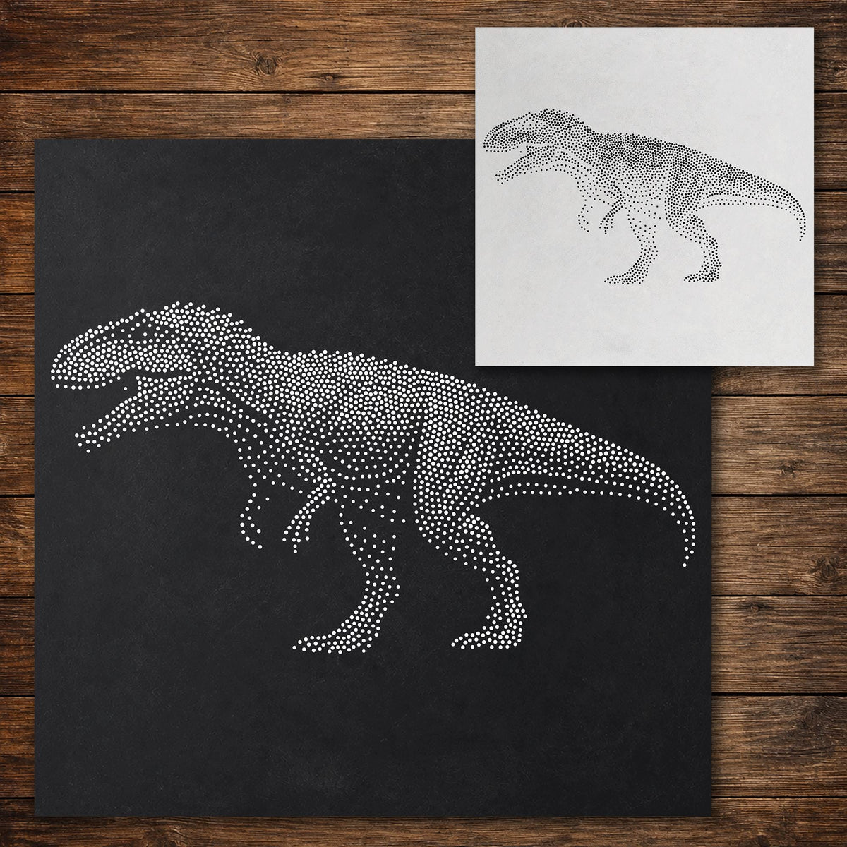 Giganotosaurus Dinosaur Stencil reusable Mylar stencil, 300 x 300 mm
