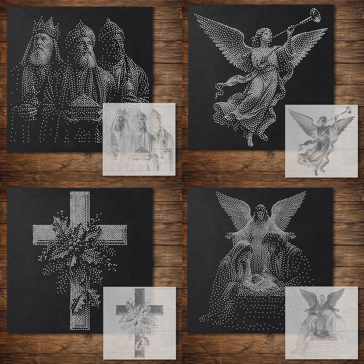 Nativity Stencil Bundle reusable Mylar stencil bundle, 300 x 300 mm