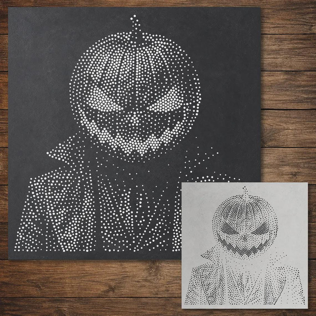 Halloween Stencil Bundle #2  | Reaper, Clown, Pumpkin man, Skeleton | Set of 4 Realistic Mylar Stipple Wall Art (Large - 300mm / 12" approx)