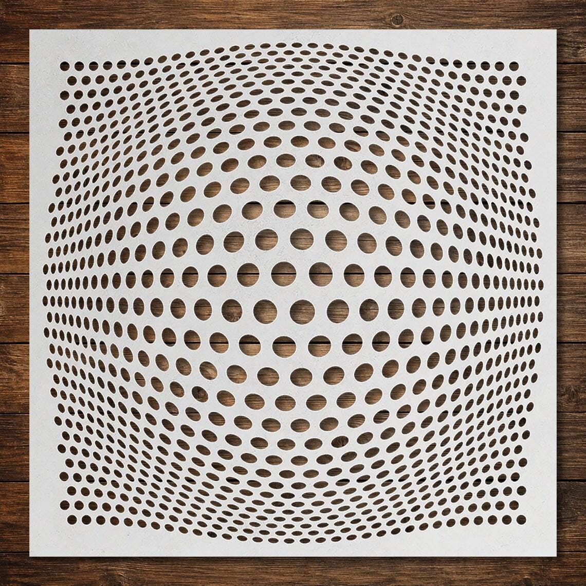Geometric Stencil Bundle #1  | Squares, Circles, Triangles, Moire Pattern | Set of 4 Wall Art (Large - 300mm / 12" approx)