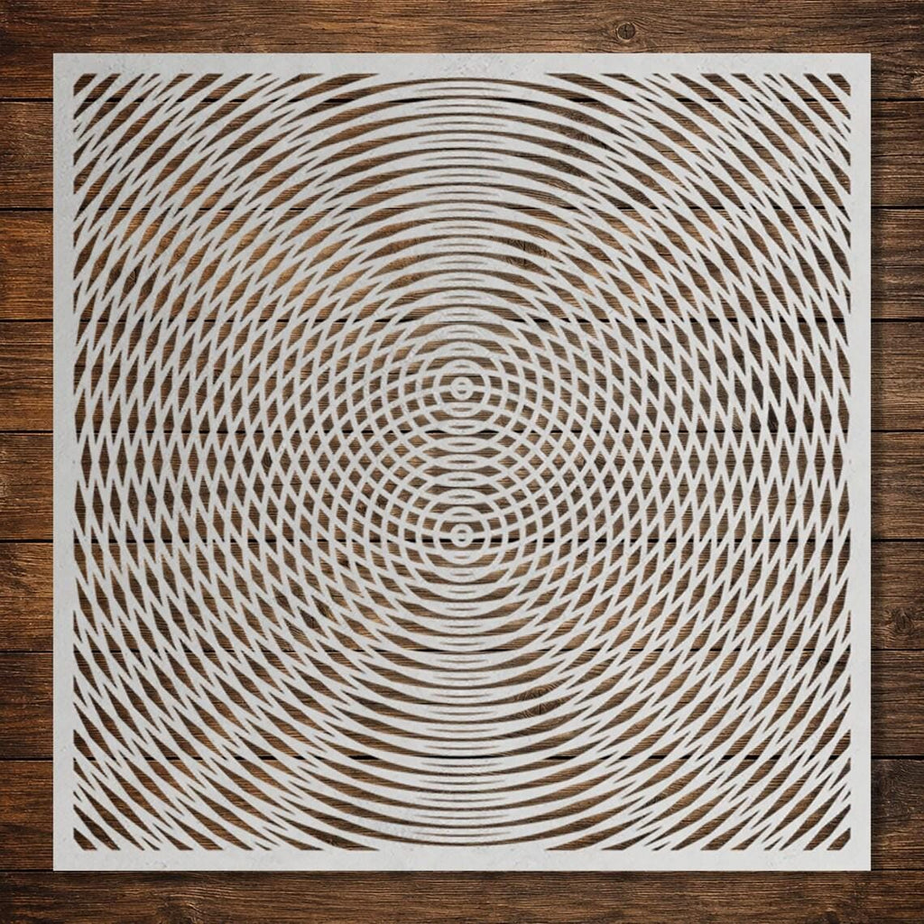 Geometric Stencil Bundle #1  | Squares, Circles, Triangles, Moire Pattern | Set of 4 Wall Art (Large - 300mm / 12" approx)