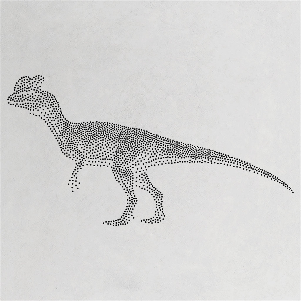 Dilophosaurus Dinosaur Stencil | Realistic Mylar Stipple Wall Art, Crafts (Large - 300mm / 12" approx)