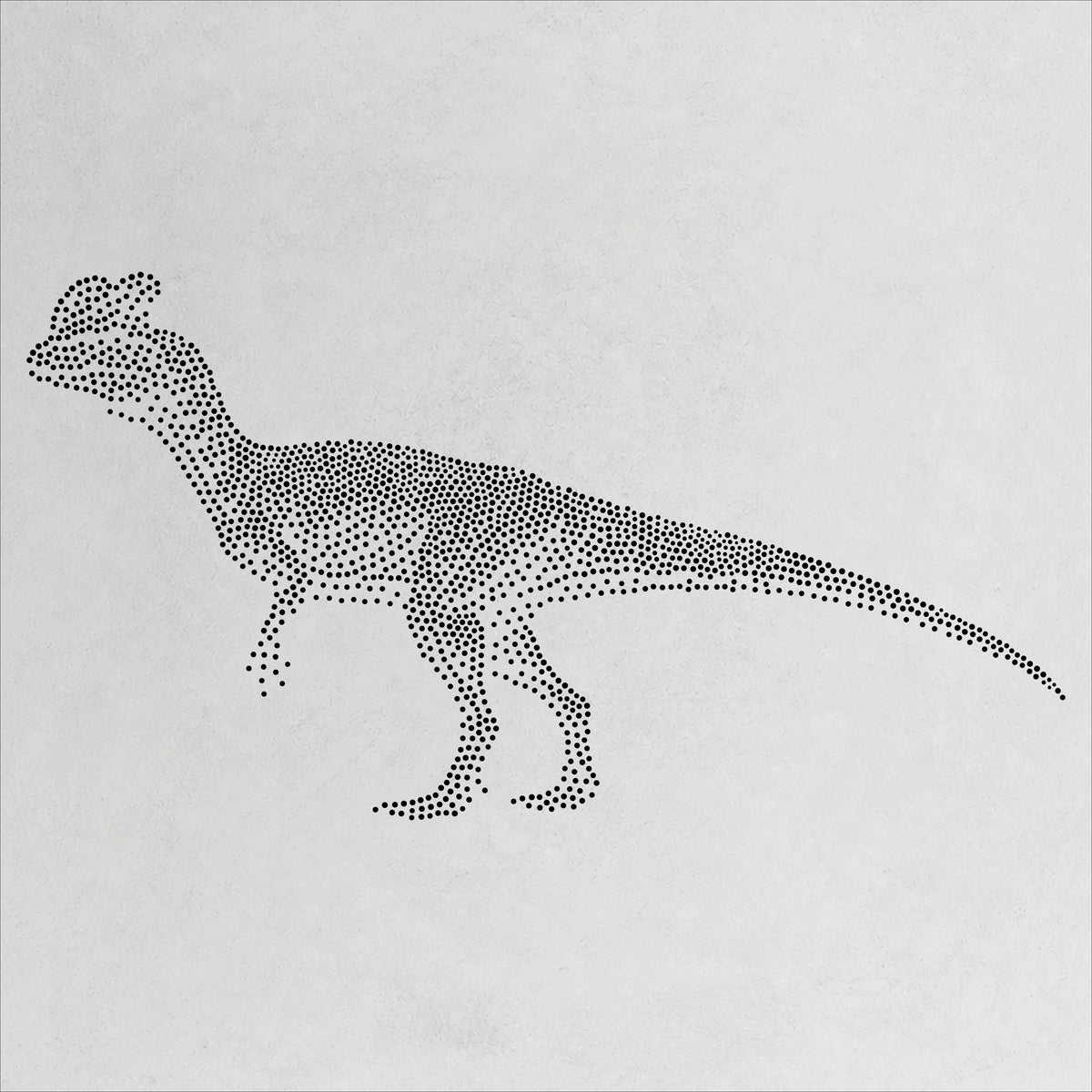 Dilophosaurus Dinosaur Stencil | Realistic Mylar Stipple Wall Art, Crafts (Large - 300mm / 12" approx)