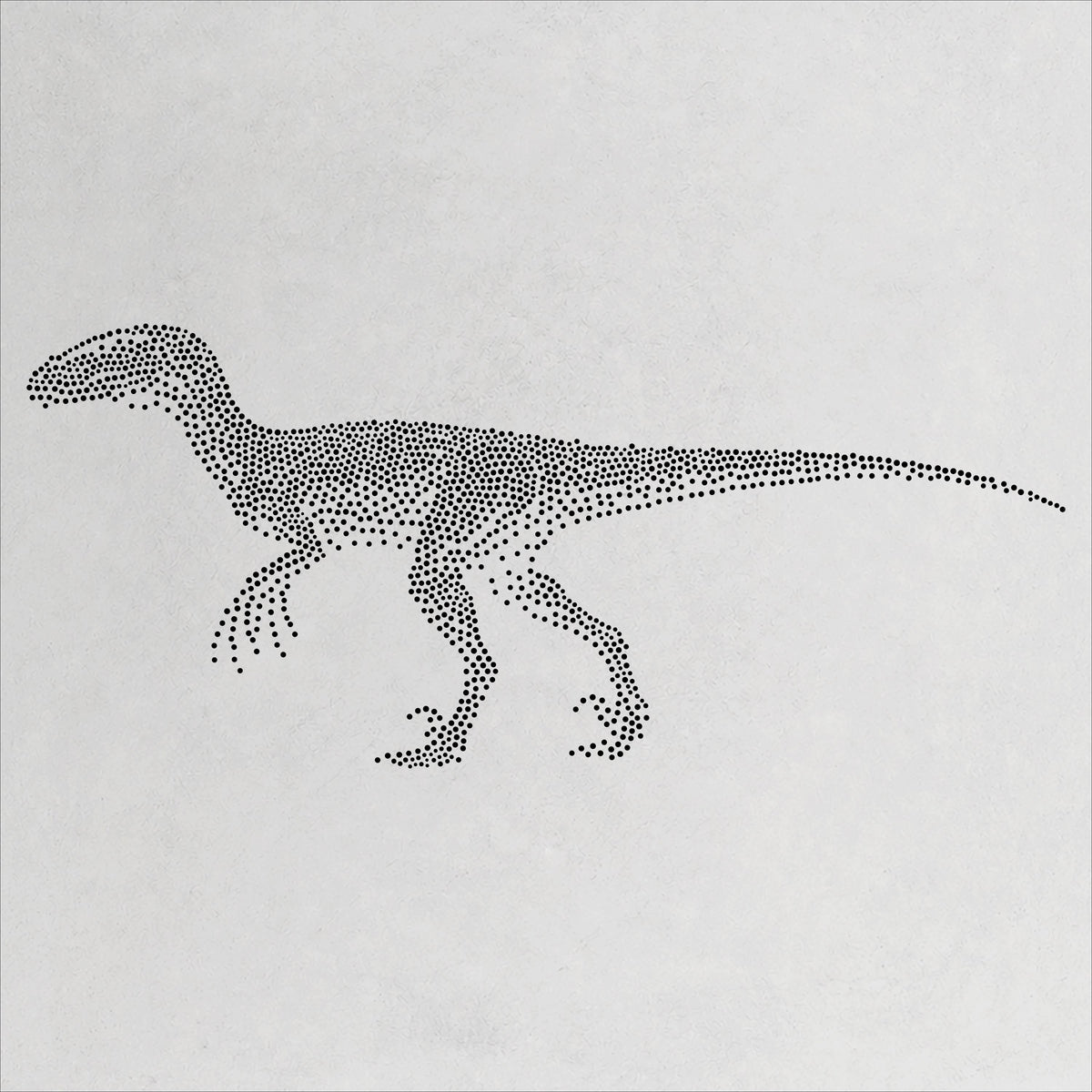 Deinonychus Dinosaur Stencil | Realistic Mylar Stipple Wall Art, Crafts (Large - 300mm / 12" approx)