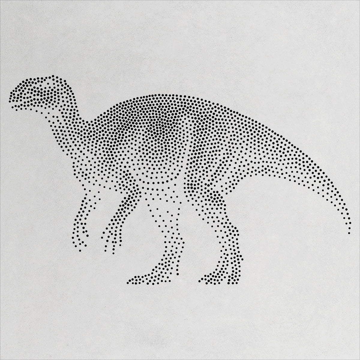 Iguanodon Dinosaur Stencil | Realistic Mylar Stipple Wall Art, Crafts (Large - 300mm / 12" approx)