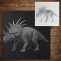 Styracosaurus Dinosaur Stencil reusable Mylar stencil, 300 x 300 mm
