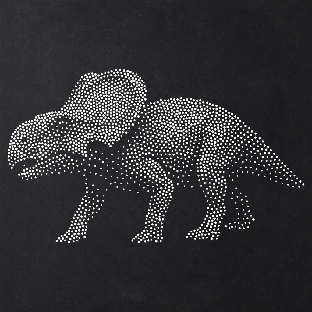 Protoceratops Dinosaur Stencil | Realistic Mylar Stipple Wall Art, Crafts (Large - 300mm / 12" approx)