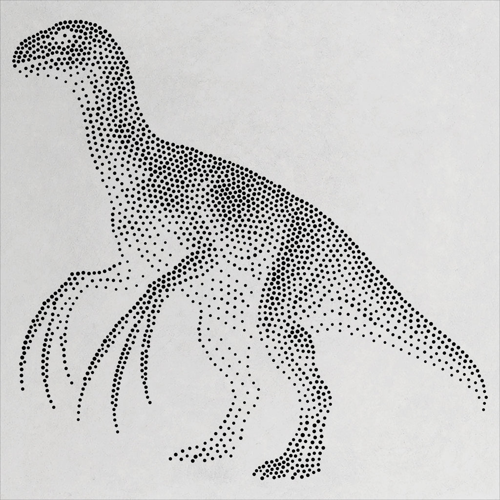 Therizinosaurus Dinosaur Stencil | Realistic Mylar Stipple Wall Art, Crafts (Large - 300mm / 12" approx)