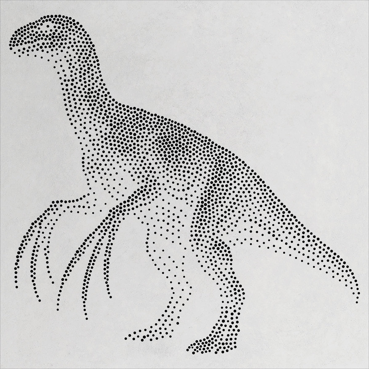 Therizinosaurus Dinosaur Stencil | Realistic Mylar Stipple Wall Art, Crafts (Large - 300mm / 12" approx)
