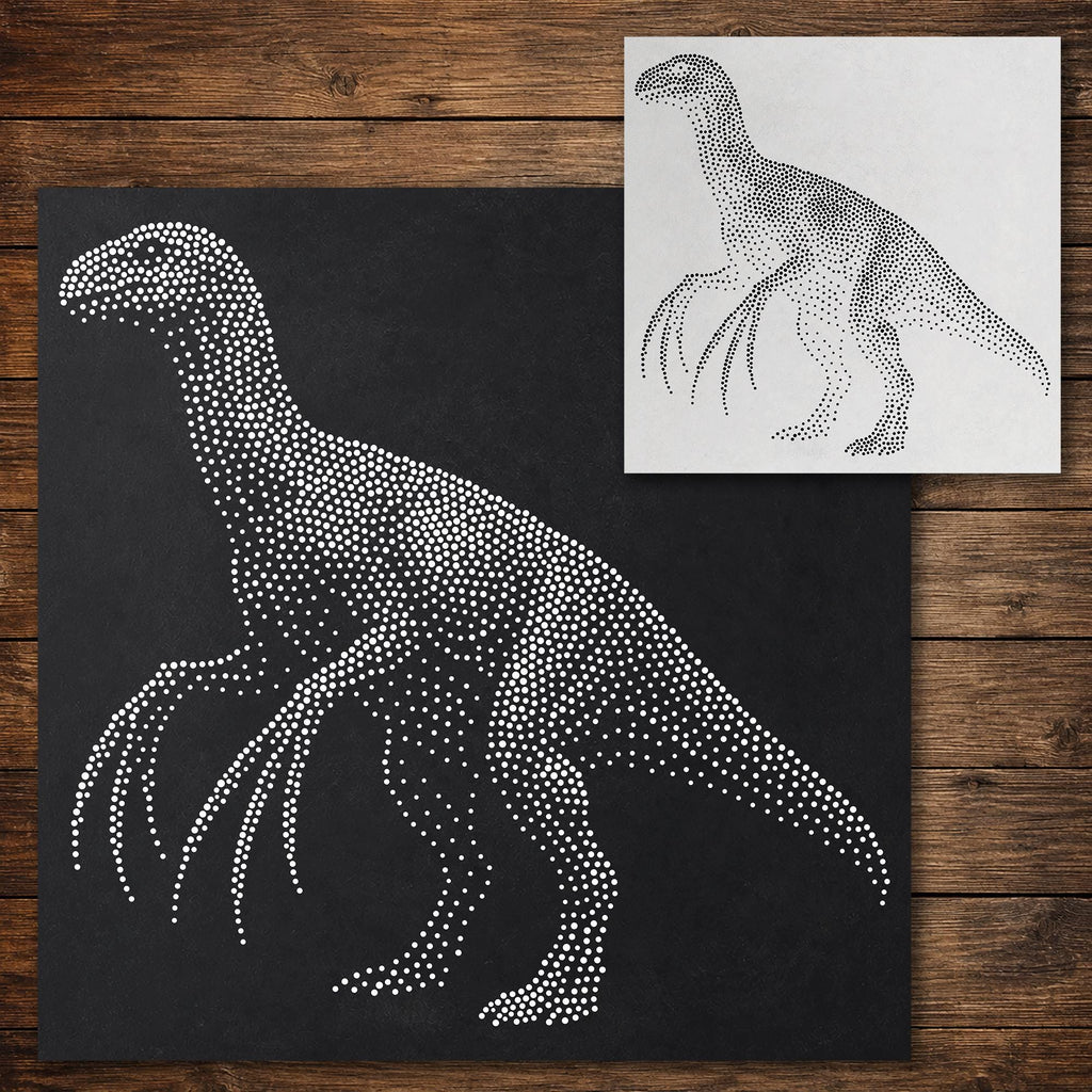 Therizinosaurus Dinosaur Stencil reusable Mylar stencil, 300 x 300 mm