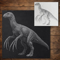 Therizinosaurus Dinosaur Stencil reusable Mylar stencil, 300 x 300 mm