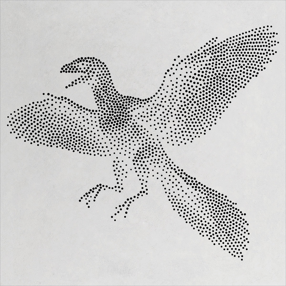 Archaeopteryx Dinosaur Stencil | Realistic Mylar Stipple Wall Art, Crafts (Large - 300mm / 12" approx)