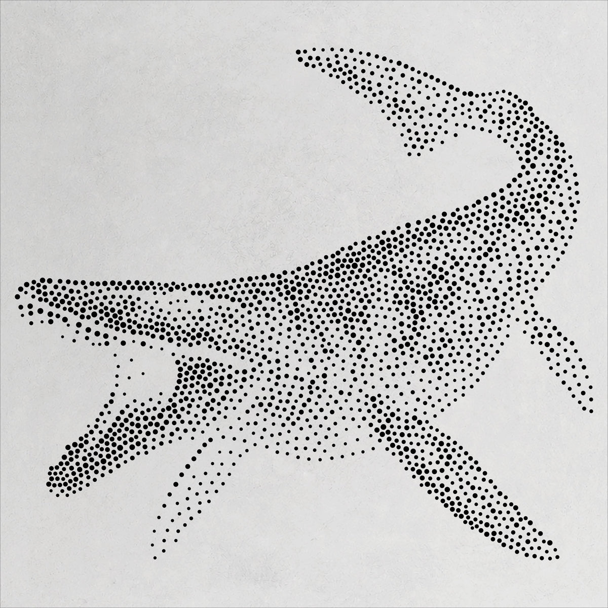 Mosasaurus Dinosaur Stencil | Realistic Mylar Stipple Wall Art, Crafts (Large - 300mm / 12" approx)