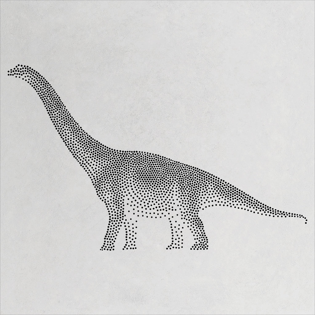 Brontosaurus Dinosaur Stencil | Realistic Mylar Stipple Wall Art, Crafts (Large - 300mm / 12" approx)