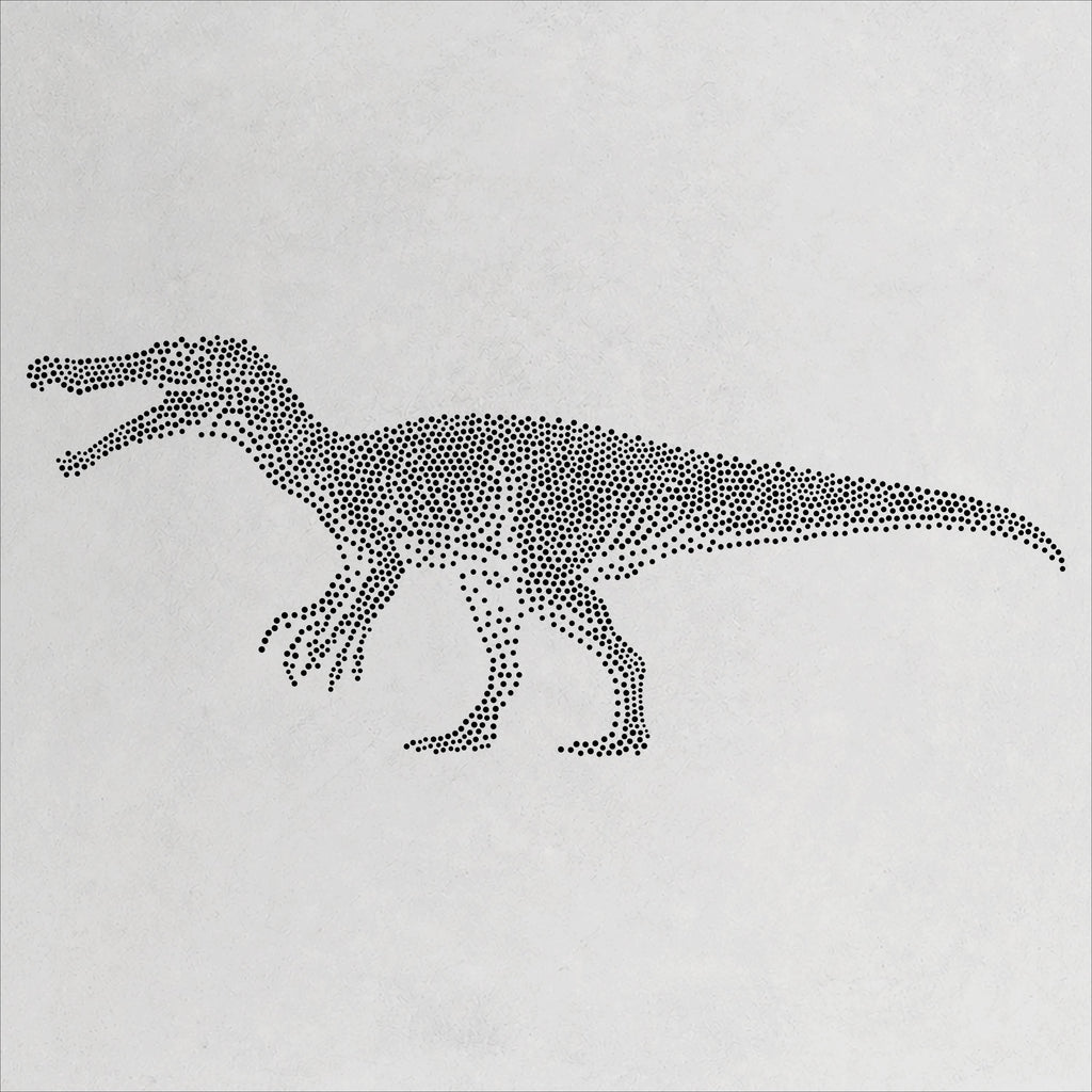 Baryonyx Dinosaur Stencil | Realistic Mylar Stipple Wall Art, Crafts (Large - 300mm / 12" approx)