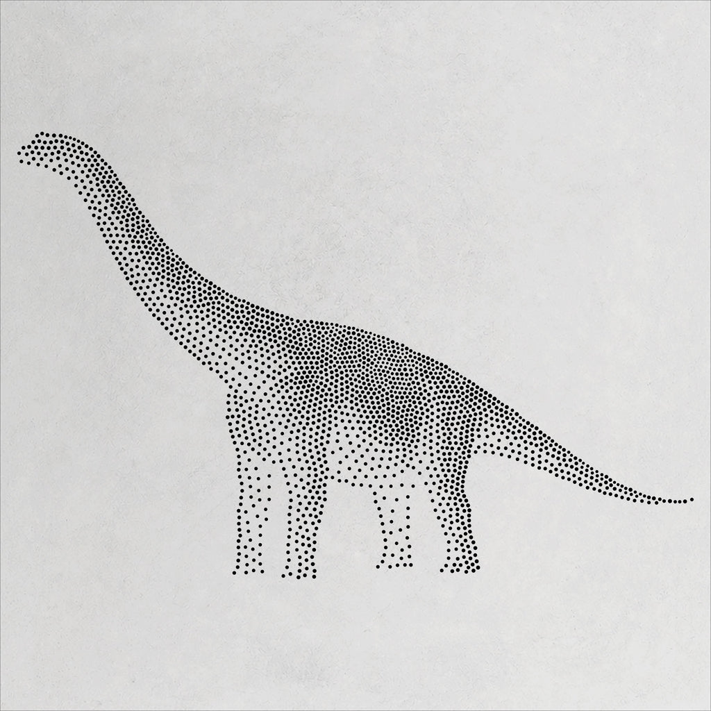 Apatosaurus Dinosaur Stencil | Realistic Mylar Stipple Wall Art, Crafts (Large - 300mm / 12" approx)
