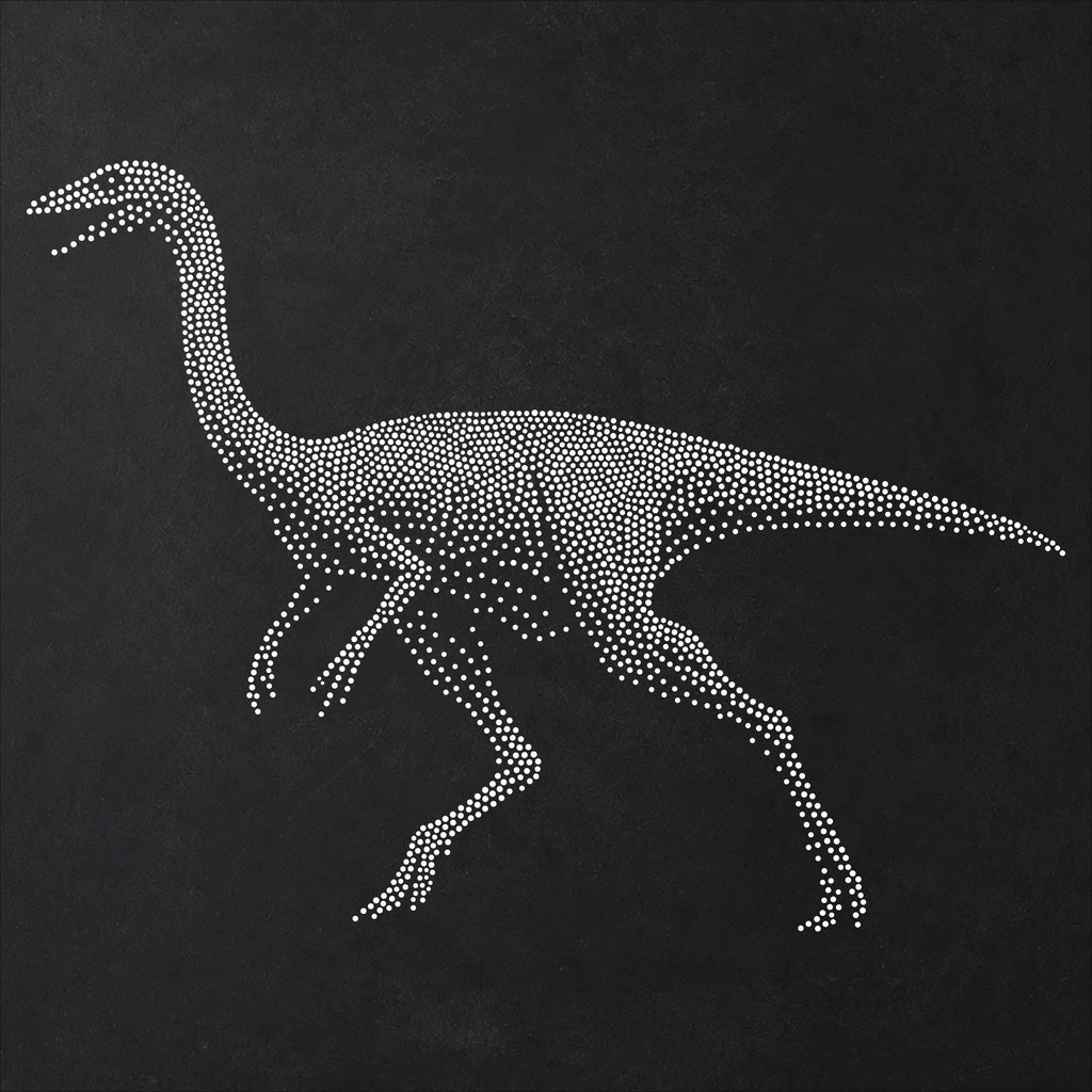 Gallimimus Dinosaur Stencil | Realistic Mylar Stipple Wall Art, Crafts (Large - 300mm / 12" approx)