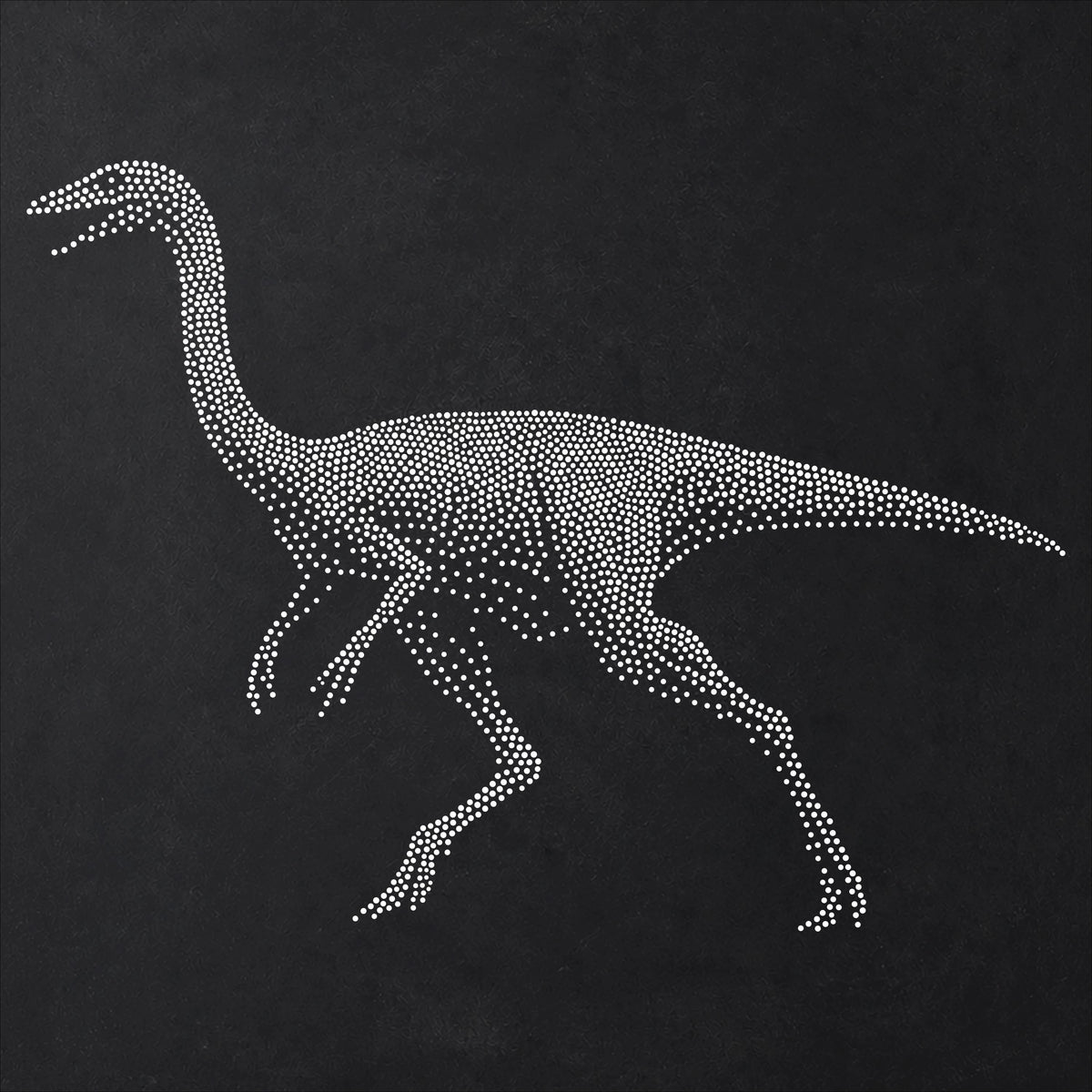 Gallimimus Dinosaur Stencil | Realistic Mylar Stipple Wall Art, Crafts (Large - 300mm / 12" approx)