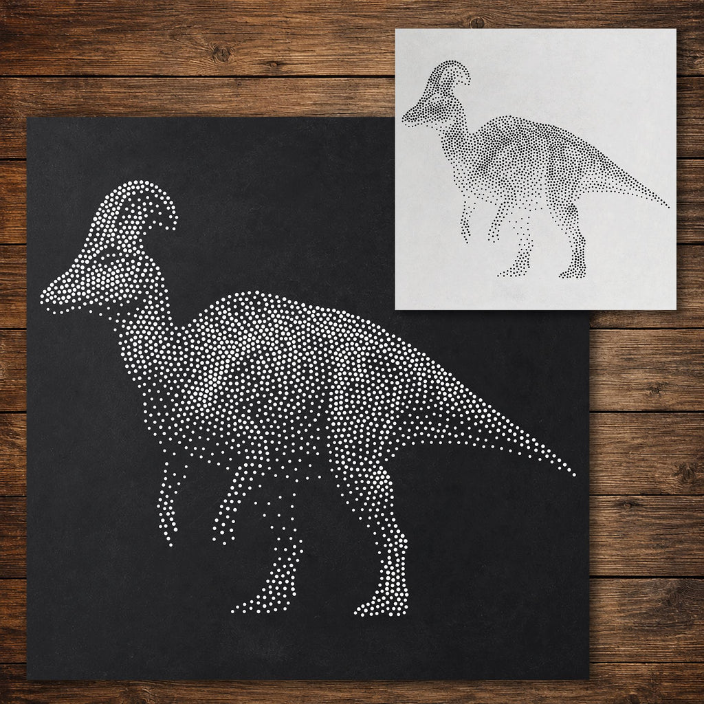 Corythosaurus Dinosaur Stencil reusable Mylar stencil, 300 x 300 mm