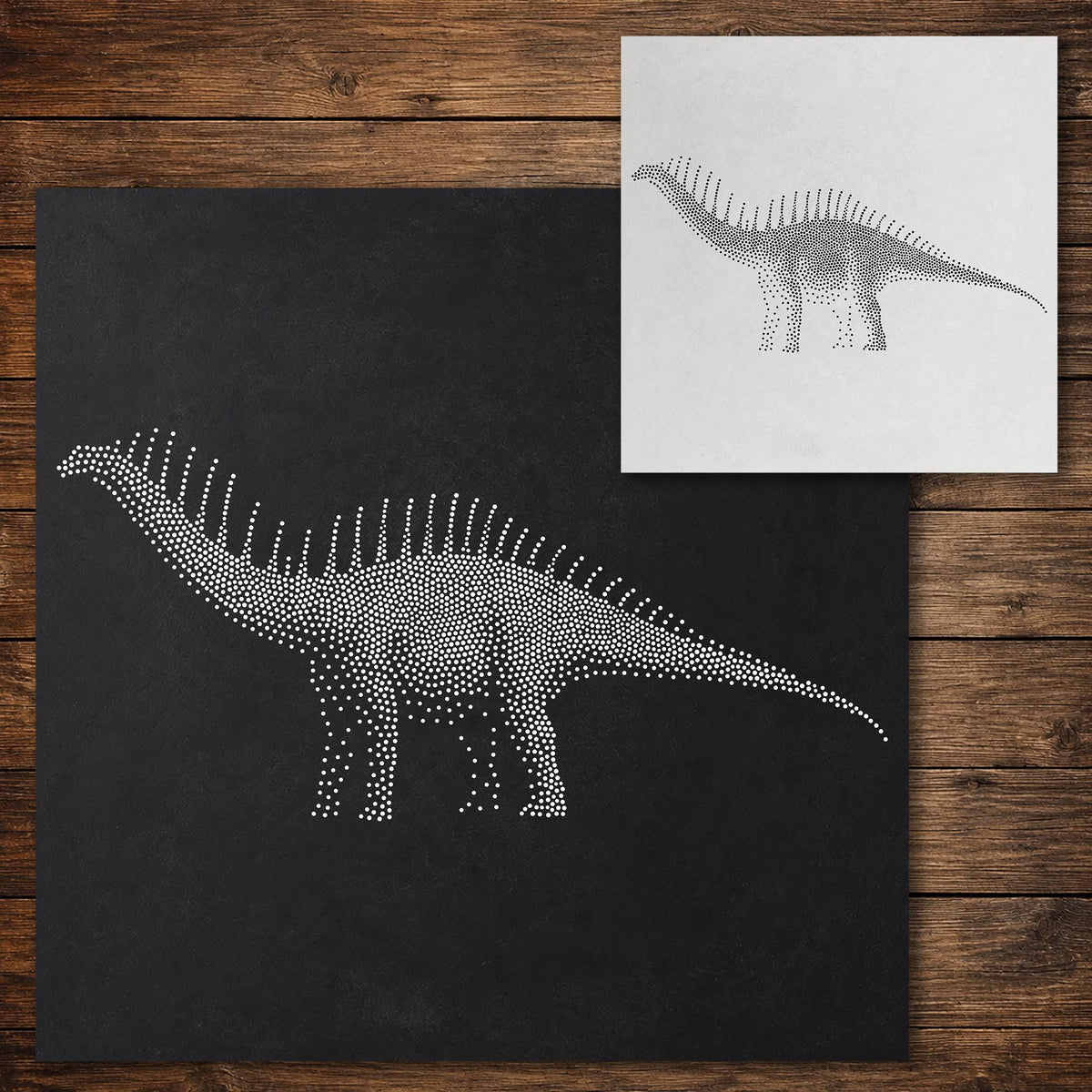 Amargasaurus Dinosaur Stencil reusable Mylar stencil, 300 x 300 mm