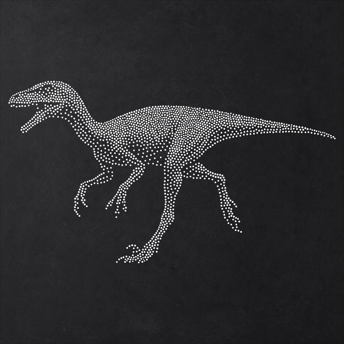 Compsognathus Dinosaur Stencil | Realistic Mylar Stipple Wall Art, Crafts (Large - 300mm / 12" approx)