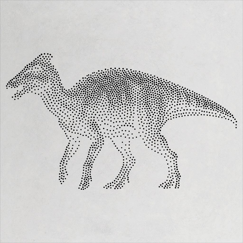 Edmontosaurus Dinosaur Stencil | Realistic Mylar Stipple Wall Art, Crafts (Large - 300mm / 12" approx)