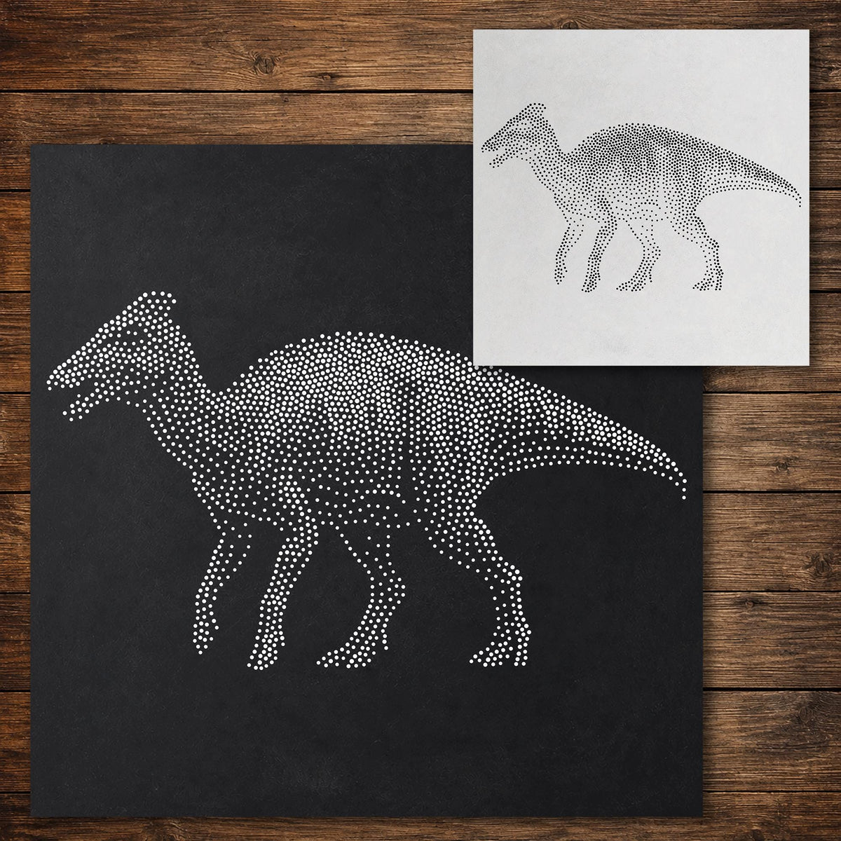 Edmontosaurus Dinosaur Stencil reusable Mylar stencil, 300 x 300 mm
