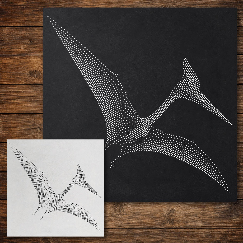 Quetzalcoatlu Pterosaur Stencil reusable Mylar stencil, 300 x 300 mm