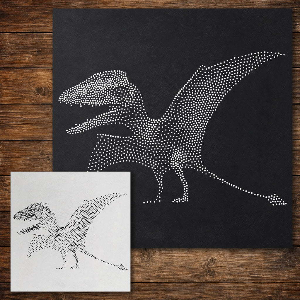 Dimorphodon Pterosaur Stencil reusable Mylar stencil, 300 x 300 mm