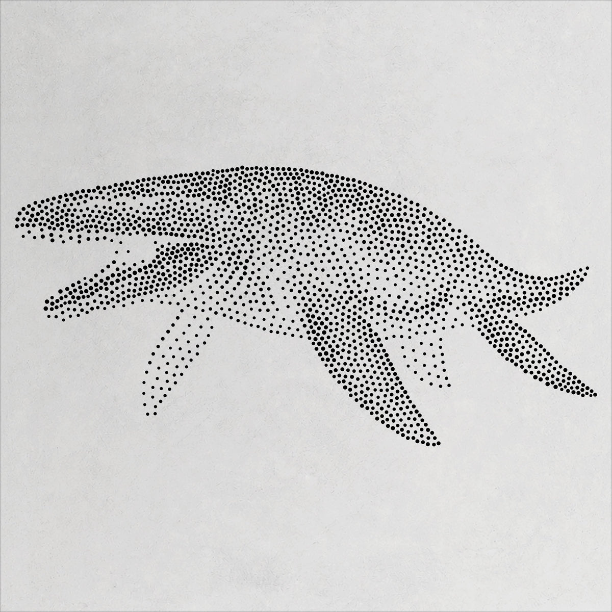 Liopleurodon Pliosaur Stencil | Realistic Mylar Stipple Wall Art, Crafts (Large - 300mm / 12" approx)