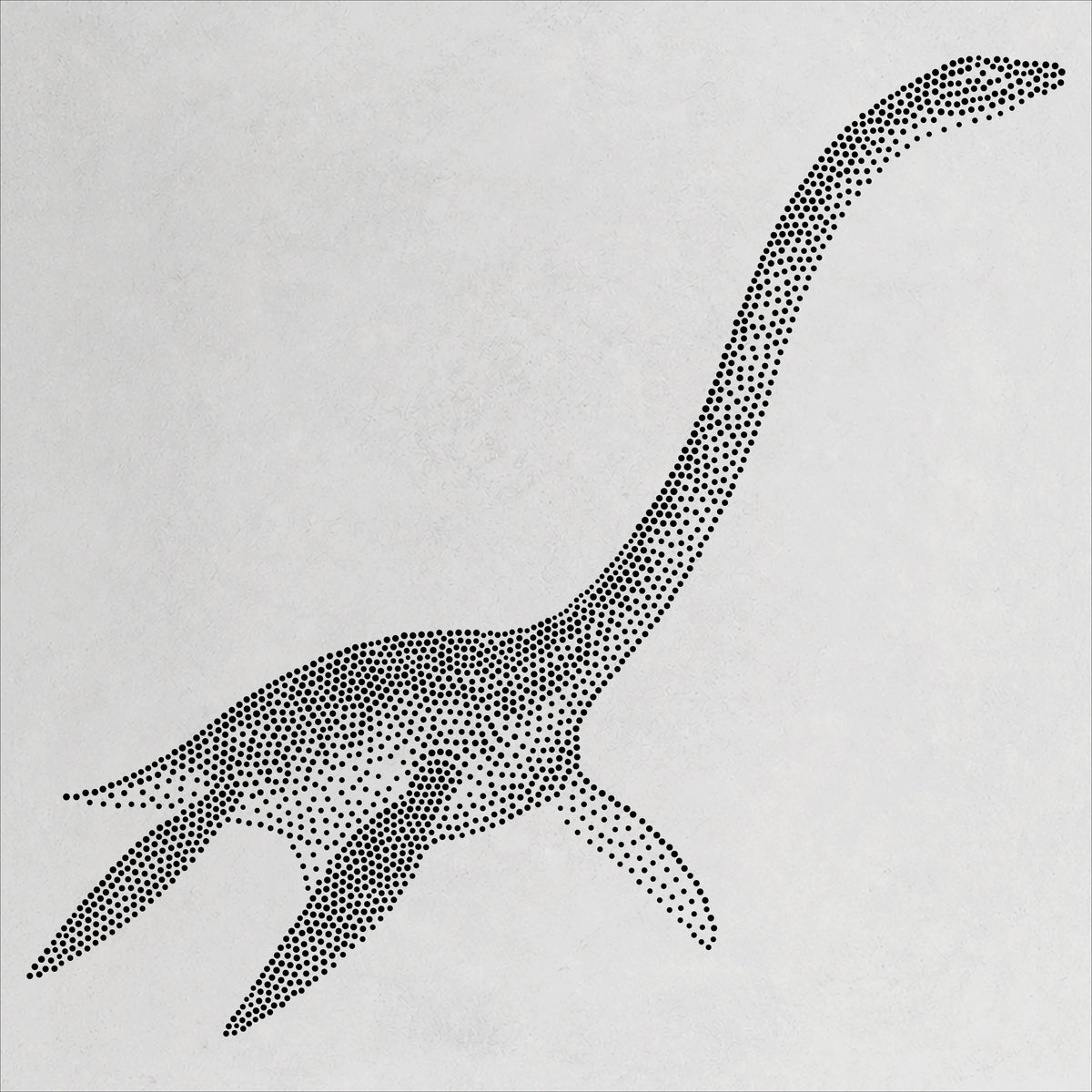 Elasmosaurus Plesiosauria Stencil | Realistic Mylar Stipple Wall Art, Crafts (Large - 300mm / 12" approx)