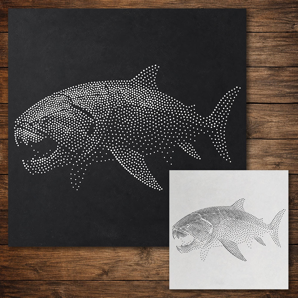Dunkleosteus Placoderm Stencil reusable Mylar stencil, 300 x 300 mm