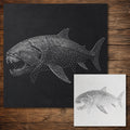 Dunkleosteus Placoderm Stencil reusable Mylar stencil, 300 x 300 mm