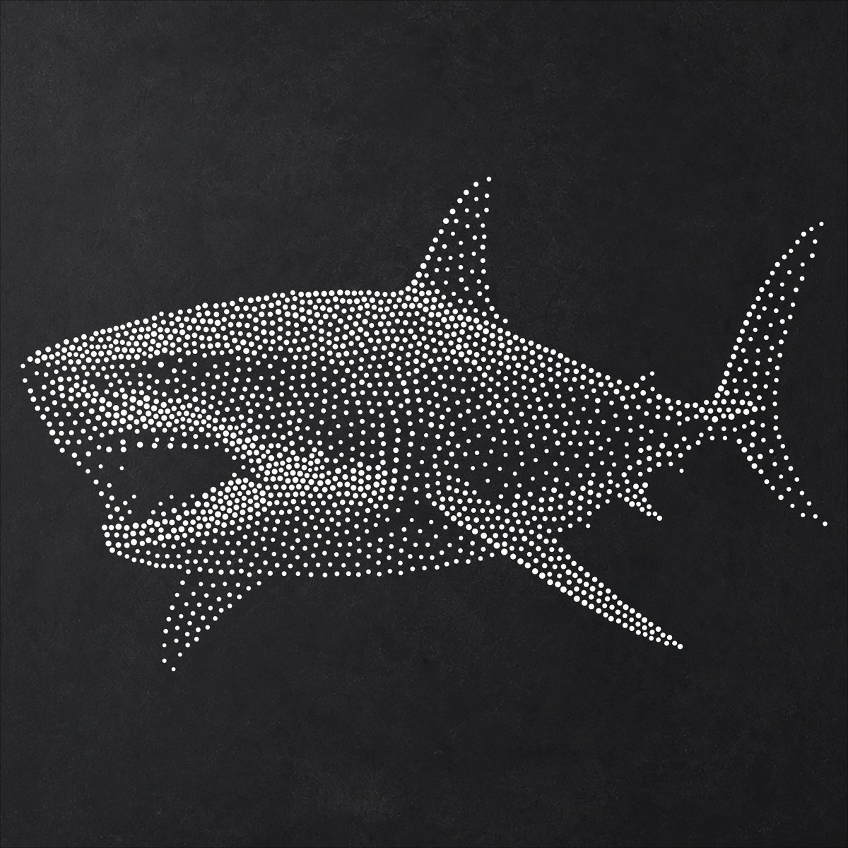 Megalodon Stencil | Realistic Mylar Stipple Wall Art, Crafts (Large - 300mm / 12" approx)