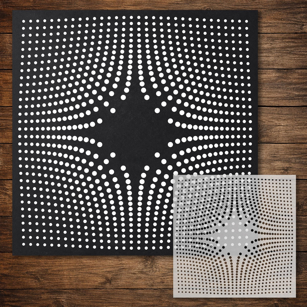 Geometric Pattern Stencil #18 | Circle Bulge Fade | Detailed DIY Mylar Wall Art, Crafts (Large - 300mm / 12" approx)