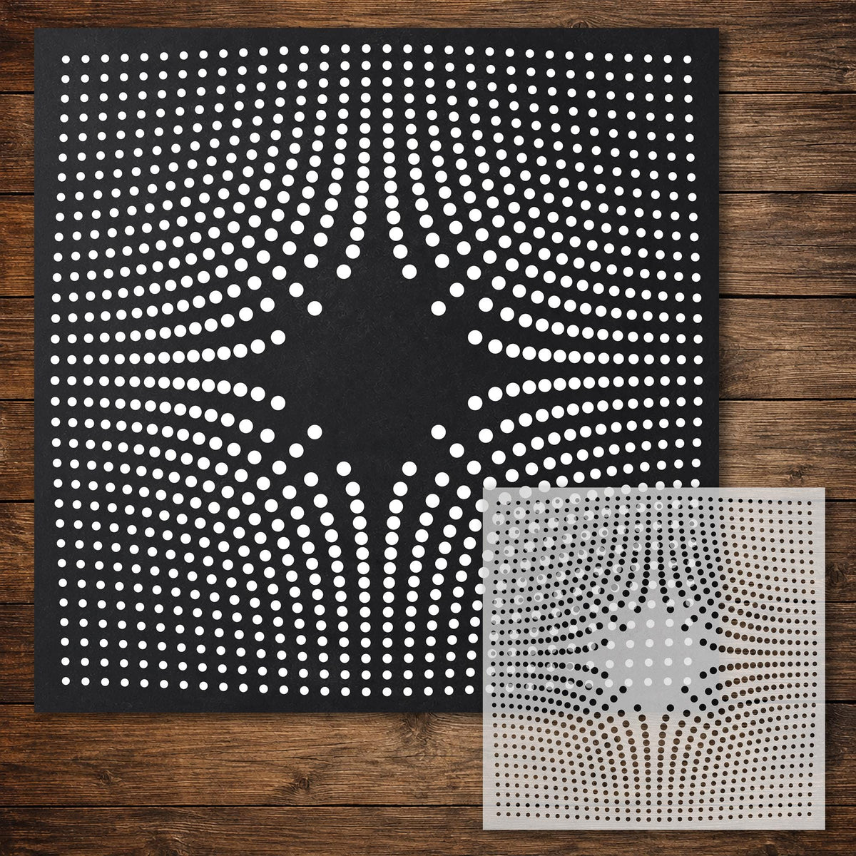 Geometric Pattern Stencil #18 | Circle Bulge Fade | Detailed DIY Mylar Wall Art, Crafts (Large - 300mm / 12" approx)